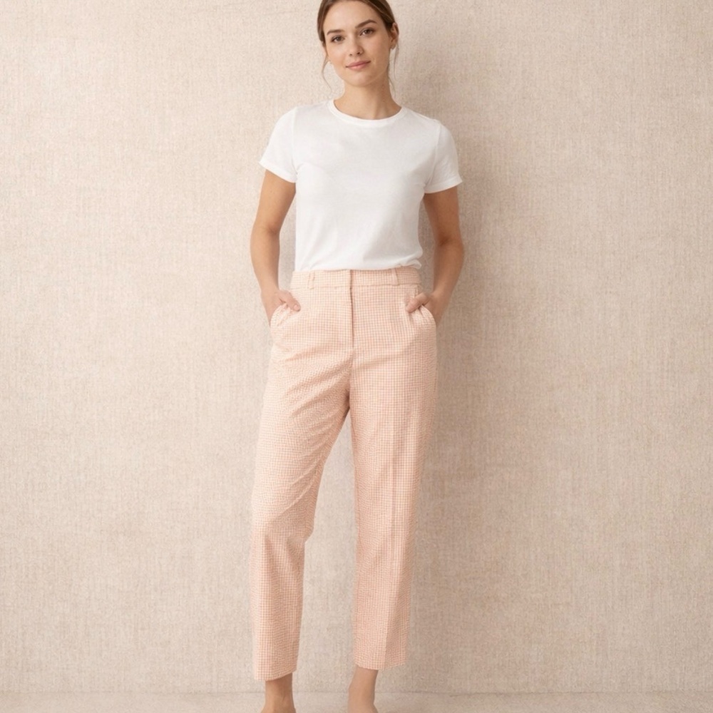 Alex Marie Pink Gingham Pants Women’s S Cigarette Coquette Clean Girl Feminine